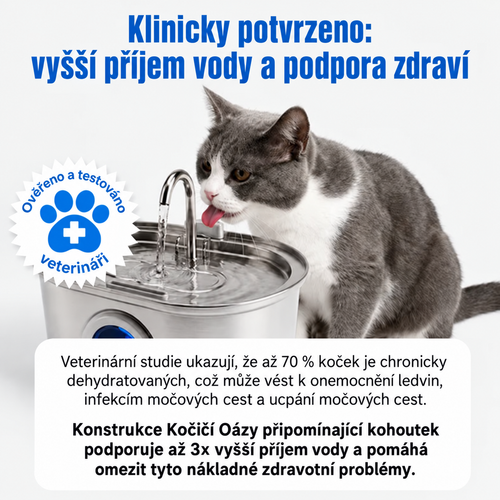 Fontánka pro kočky + 4 filtry - KočičíOáza™